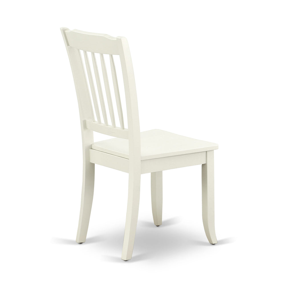 WEDA5-XS5-V 5-Piece Dining Ensemble with Expandable Table and Natural Wood Seating, 42x60” - Linen White Finish