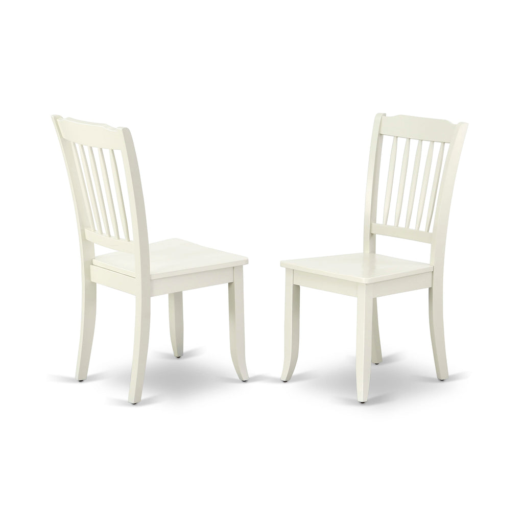 CADA5-M86-V 5-Piece Dining Ensemble with Rectangular Table & Four Chairs 36x60 Inch, Linen White Elegance