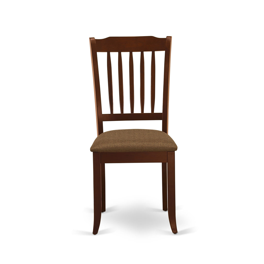 CADA6-8OH-Q Sophisticated 6-Piece Dining Collection with a Rectangular Table, 4 Upholstered Chairs, and Bench, 36x60 Mahogany