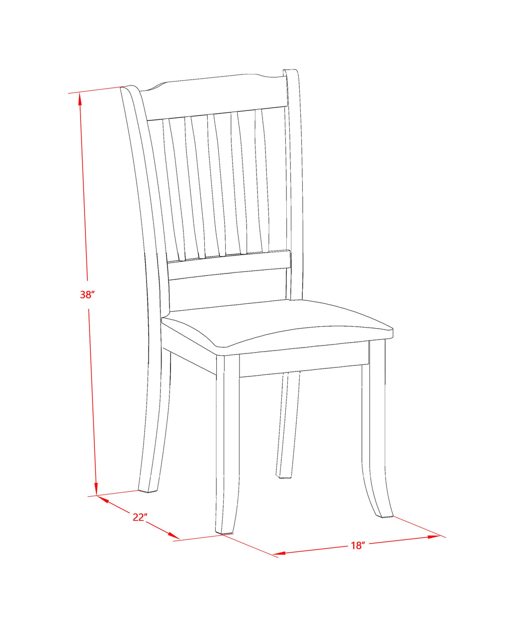 DAC-MUJ-B Elegant Mahogany Dining Chairs with Linen Fabric Upholstery - Solid Wood Set of 2