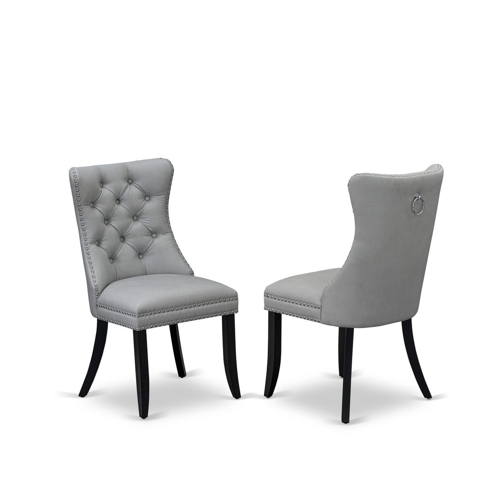X07DA-BVF-Q4 Nine-Piece Elegant Dining Set with Seating and Faux Leather Chairs in Dark Finish