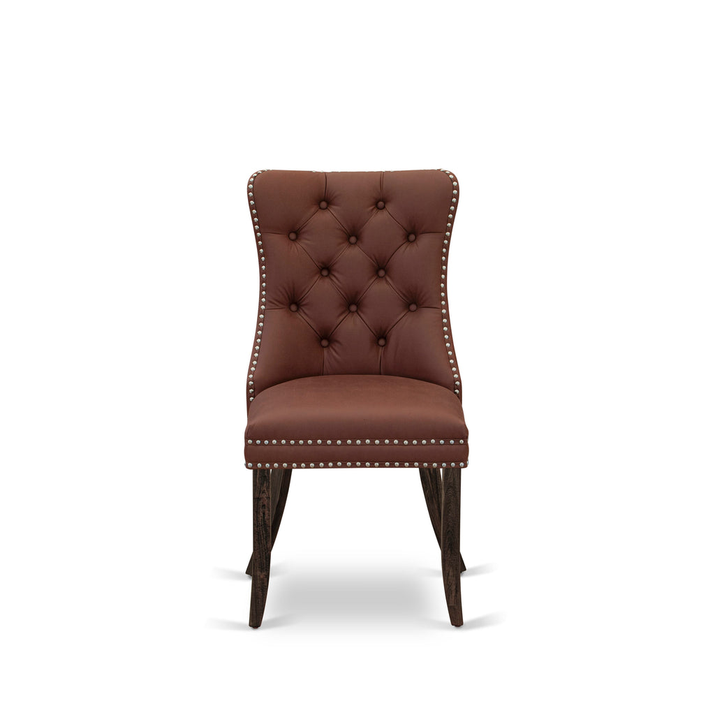 CNDA5-T9-9ZK 5-Piece Set with 36x60 Rustic Table & 4 Distressed Jacobean Fabric Chairs