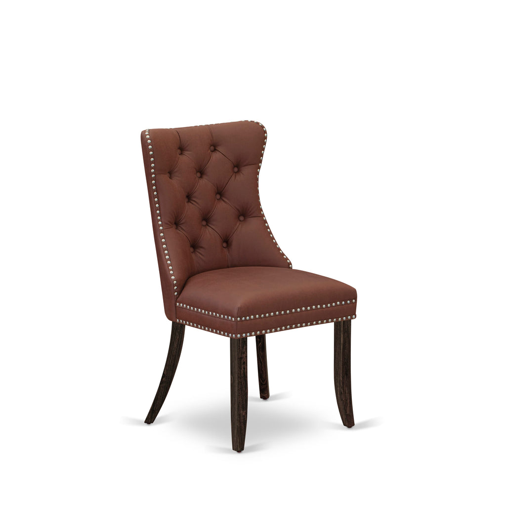 CNDA5-T9-9ZK 5-Piece Set with 36x60 Rustic Table & 4 Distressed Jacobean Fabric Chairs