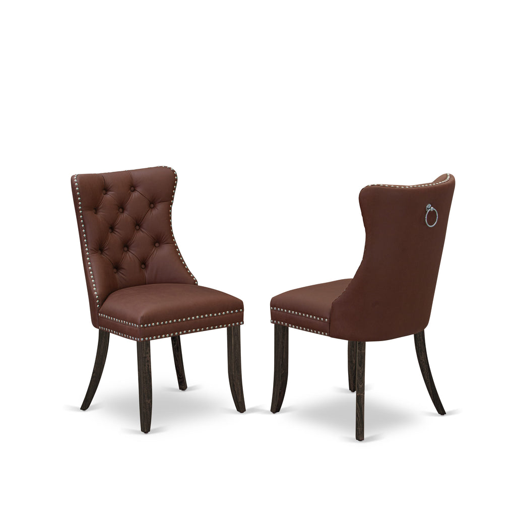 CNDA5-T9-9ZK 5-Piece Set with 36x60 Rustic Table & 4 Distressed Jacobean Fabric Chairs