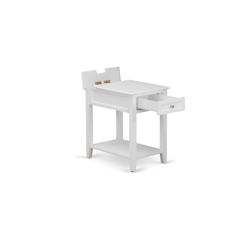 NL19Q-NNR8U 3 Piece Queen Set with Upholstered Headboard, Velvet Bed, and Elegant White Nightstand
