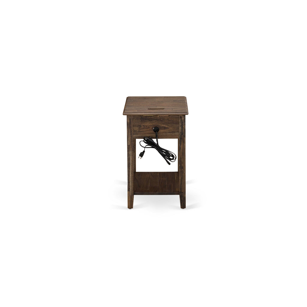 FN08Q-PE5YK Grand 2-Piece Bedroom Suite Modern Platform Bed & Mid Century Nightstand in Beige Linen
