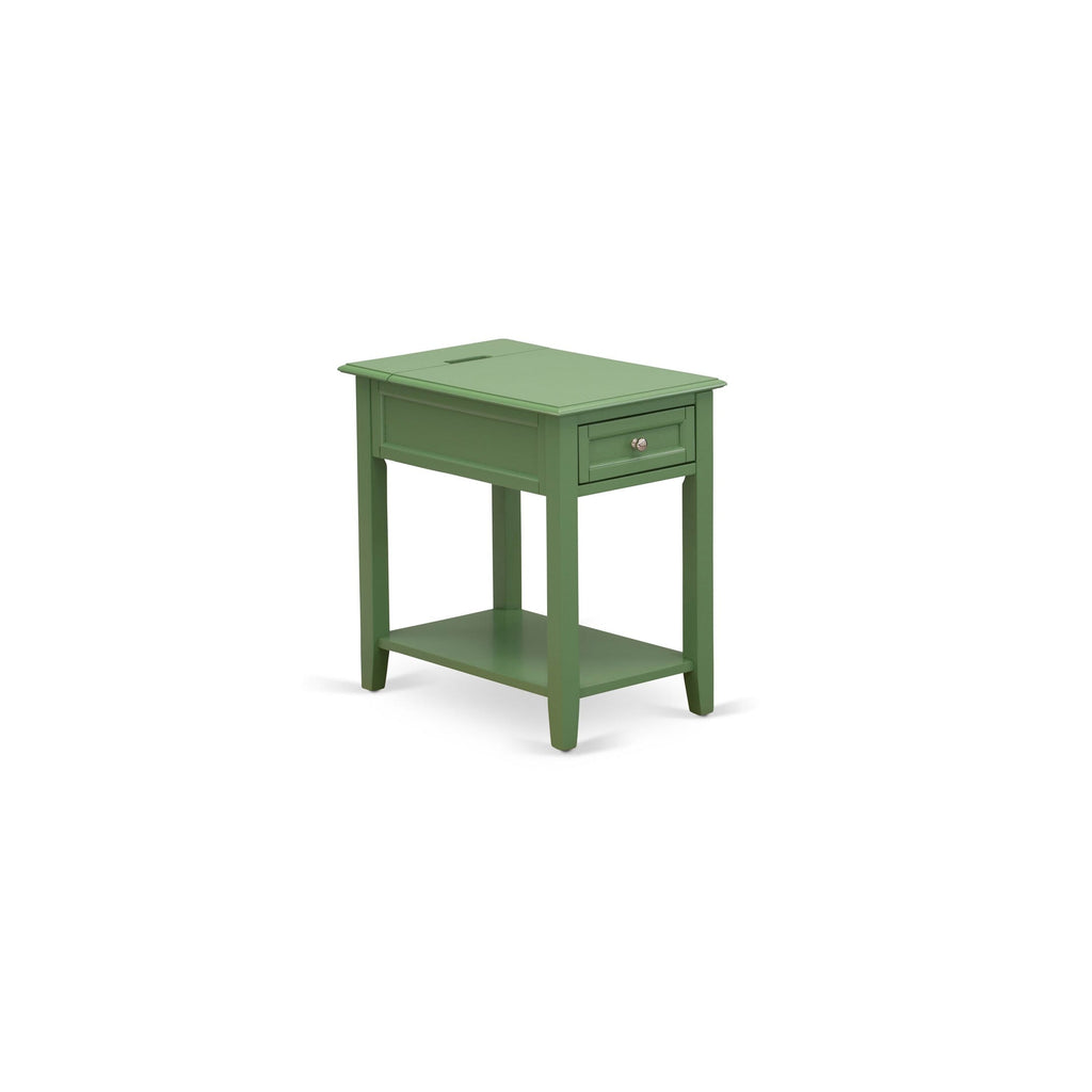 DE-12-ML Inviting Green Denison Nightstand Bedroom Rectangle Table with Drawer, 24x19