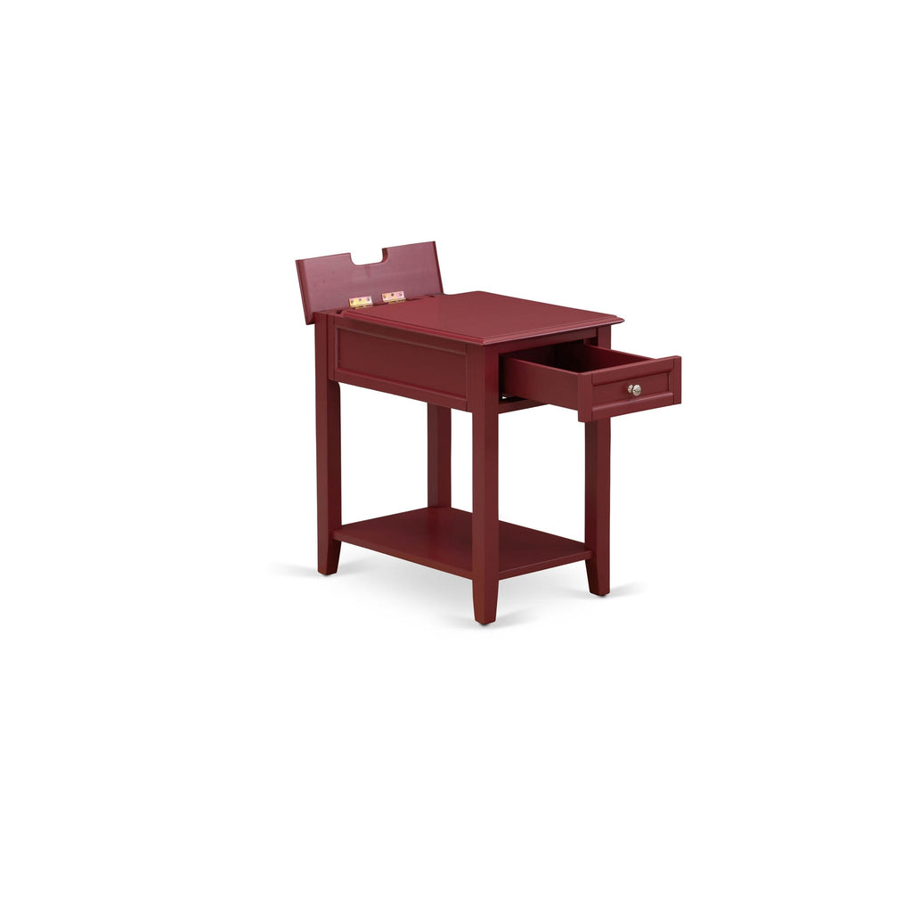 King Size Button Tuft Fabric Bed Set with Nightstand in Tan Velvet and Mahogany - NL14K-MR3IG