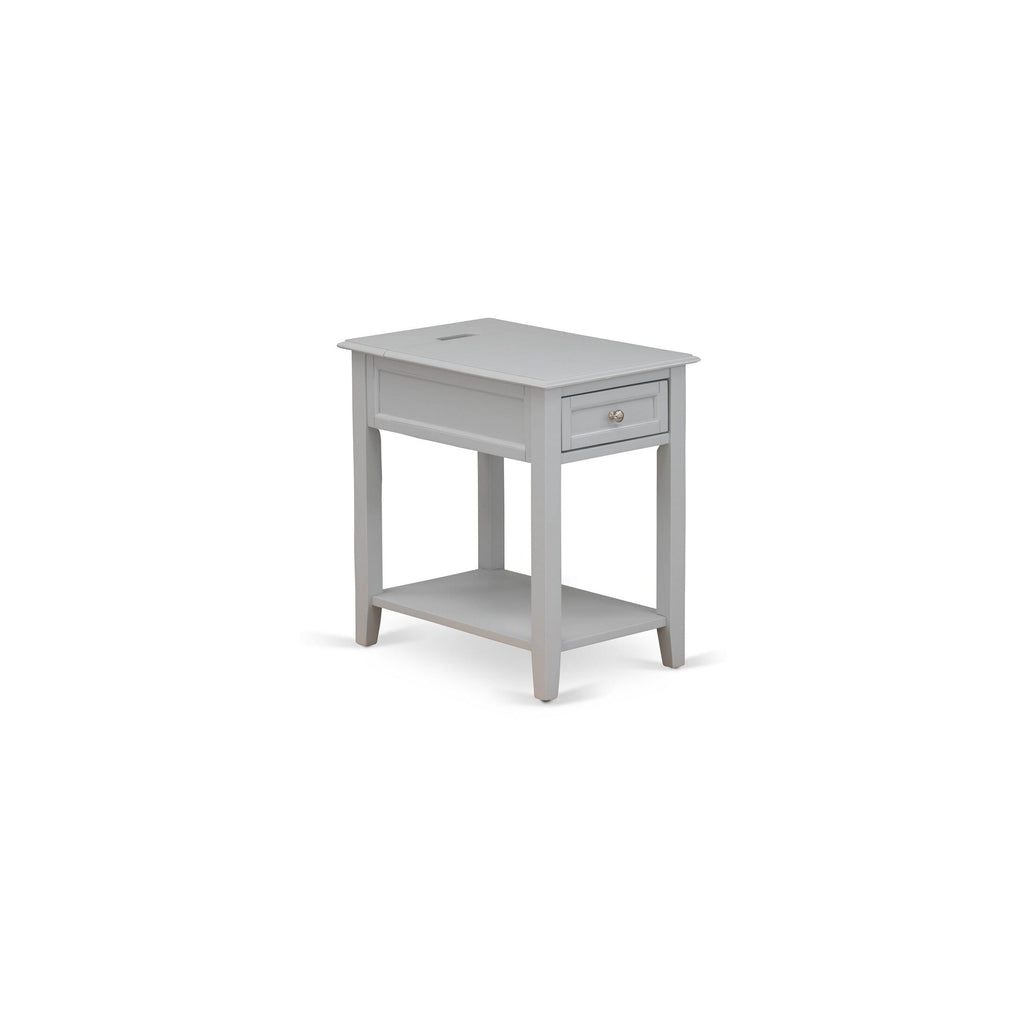 DE-14-EN Stylish Urban Gray Rectangle Nightstand with Drawer - Perfect Bedside Addition, 24x19