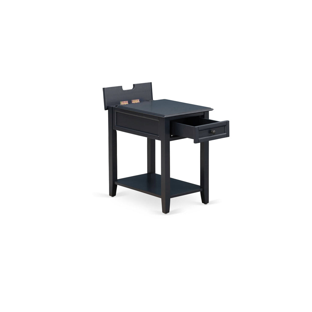 FN11K-VHQ96 3-Piece King Bedroom Set with Frame and Nightstands in Denim Blue Linen