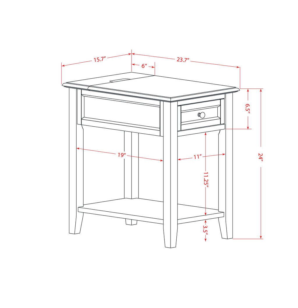 DE-15-AI Navy Blue Nightstand with Drawer, Ideal for Cozzy Bedside Storage Solution, (24x19 Inch)