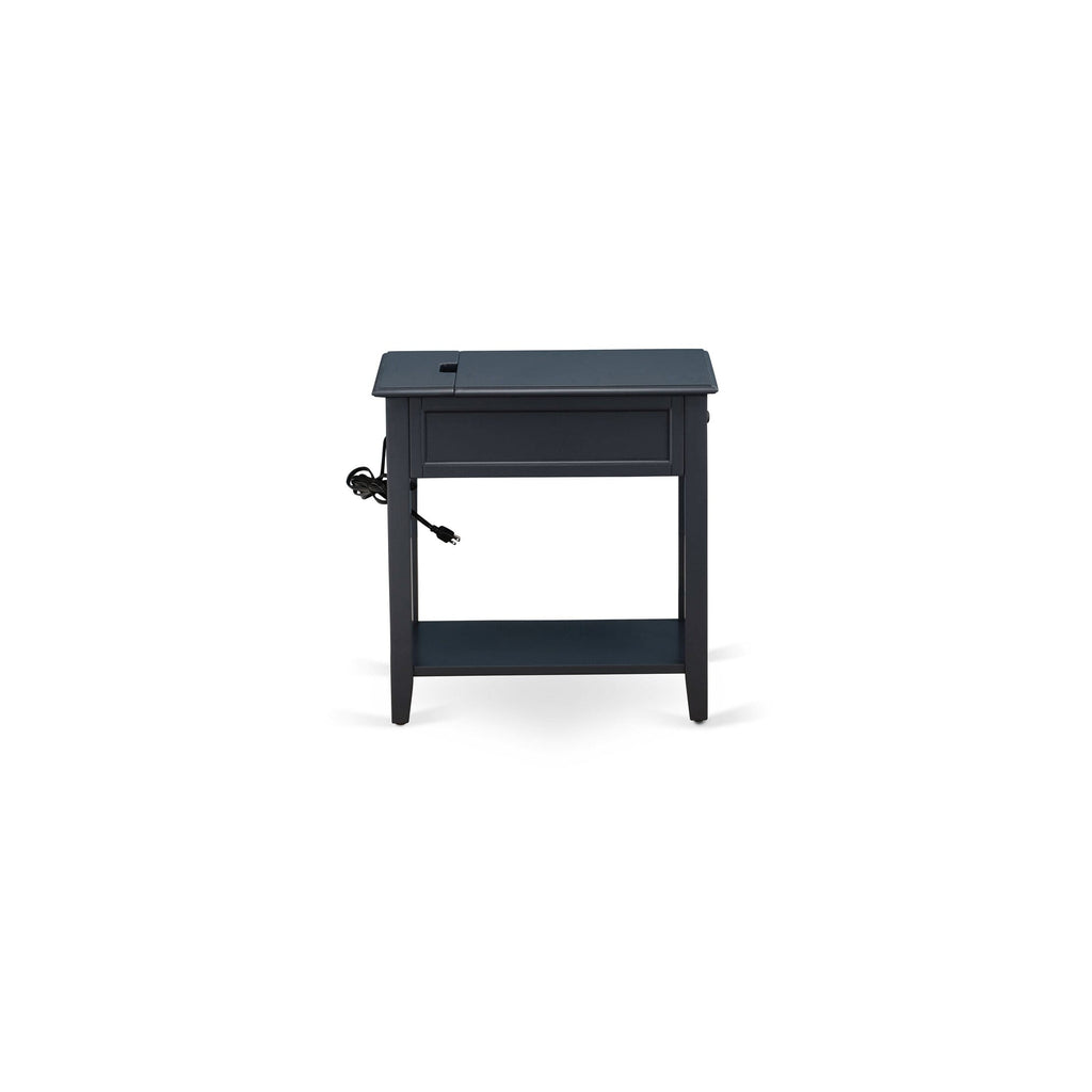 FN11K-VHQ96 3-Piece King Bedroom Set with Frame and Nightstands in Denim Blue Linen