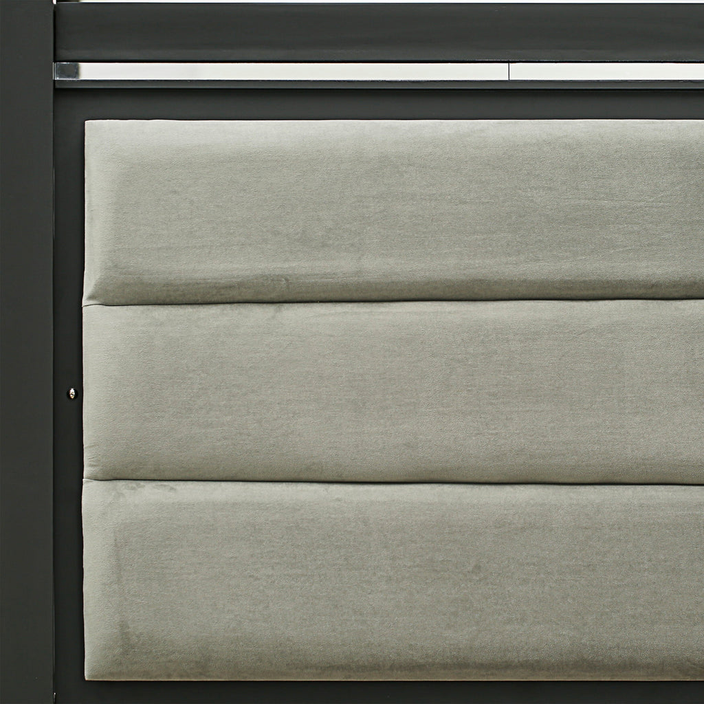DE20-V6G5ZN Elegant Denali Queen Wooden Bed Frame in Brushed Gray - Modern Bedroom Addition