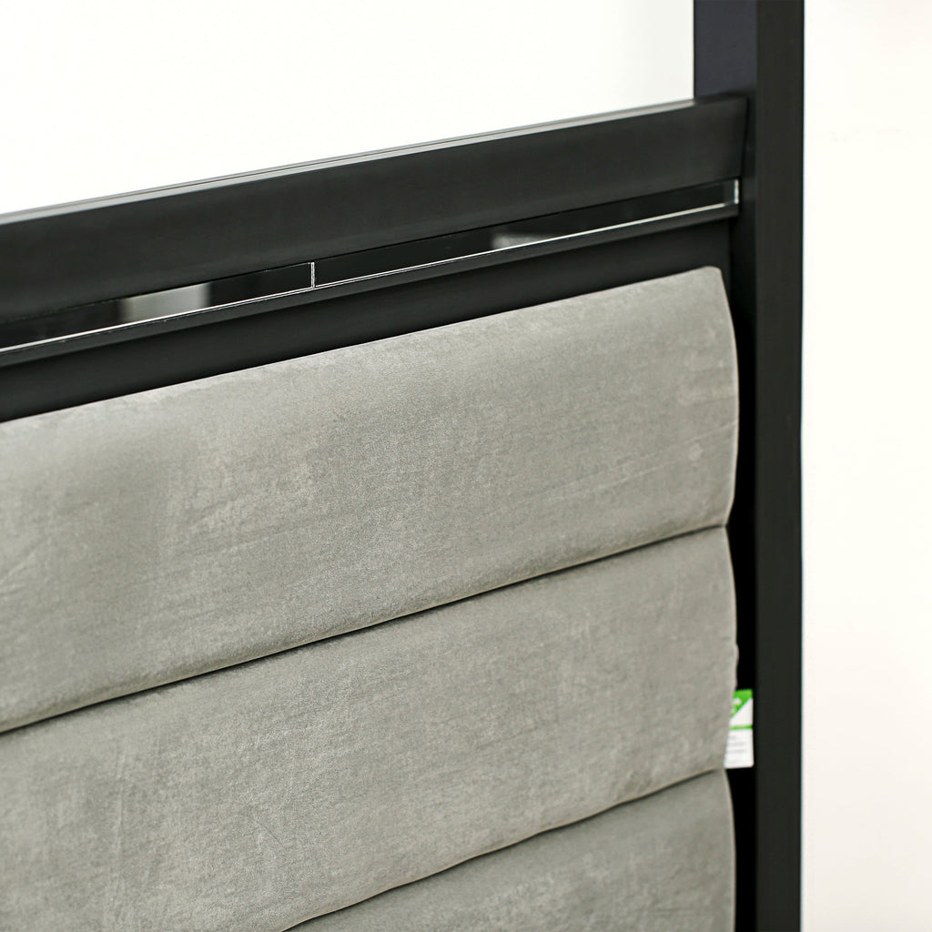 DE20-BEAM0C 2-Piece Denali Bedroom Ensemble with Queen Bed and Nightstand in Brushed Gray Finish