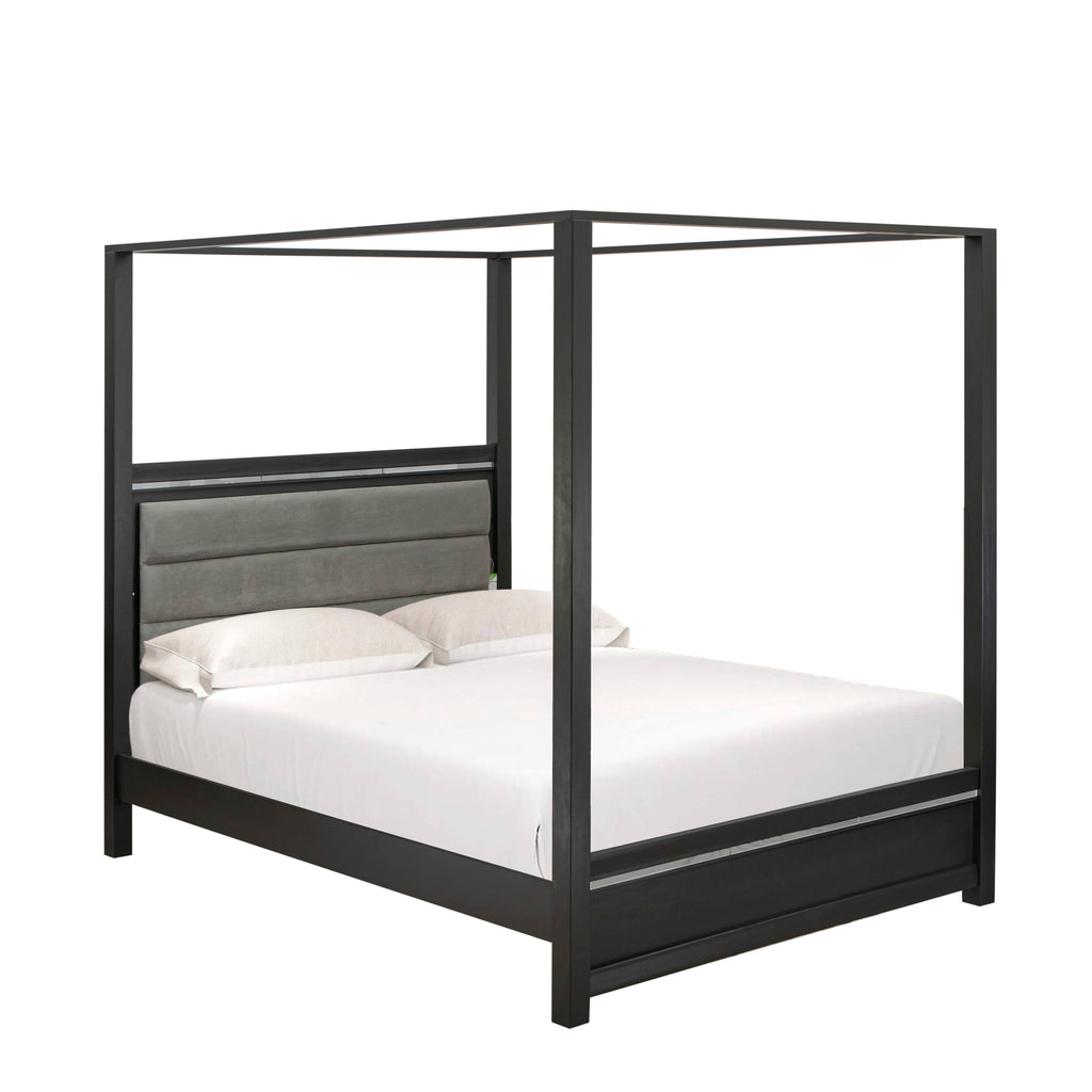 DE20-V6G5ZN Elegant Denali Queen Wooden Bed Frame in Brushed Gray - Modern Bedroom Addition