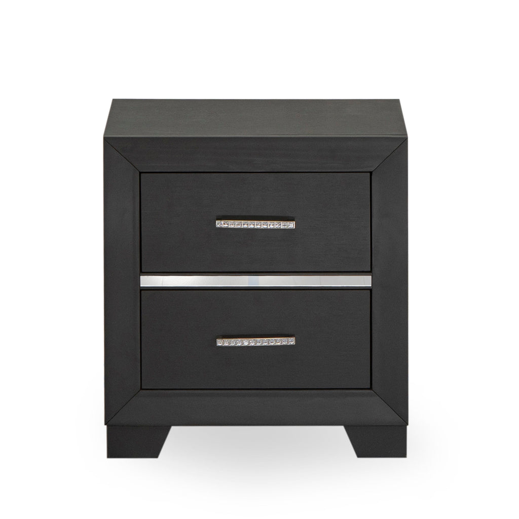 DE20-BEAM0C 2-Piece Denali Bedroom Ensemble with Queen Bed and Nightstand in Brushed Gray Finish
