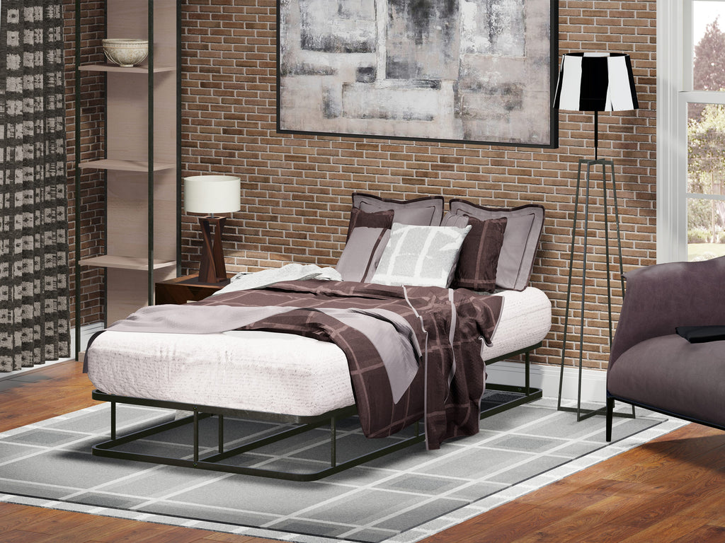 DHTBB6U Dothan Elegant Metal Twin Bed Frame with Decorative Headboard and Footboard - Sturdy Black Coated Finish