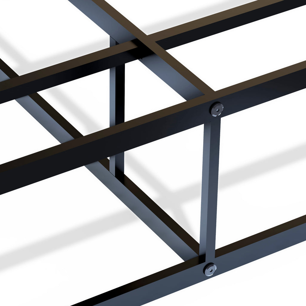 DHTBB6U Dothan Elegant Metal Twin Bed Frame with Decorative Headboard and Footboard - Sturdy Black Coated Finish