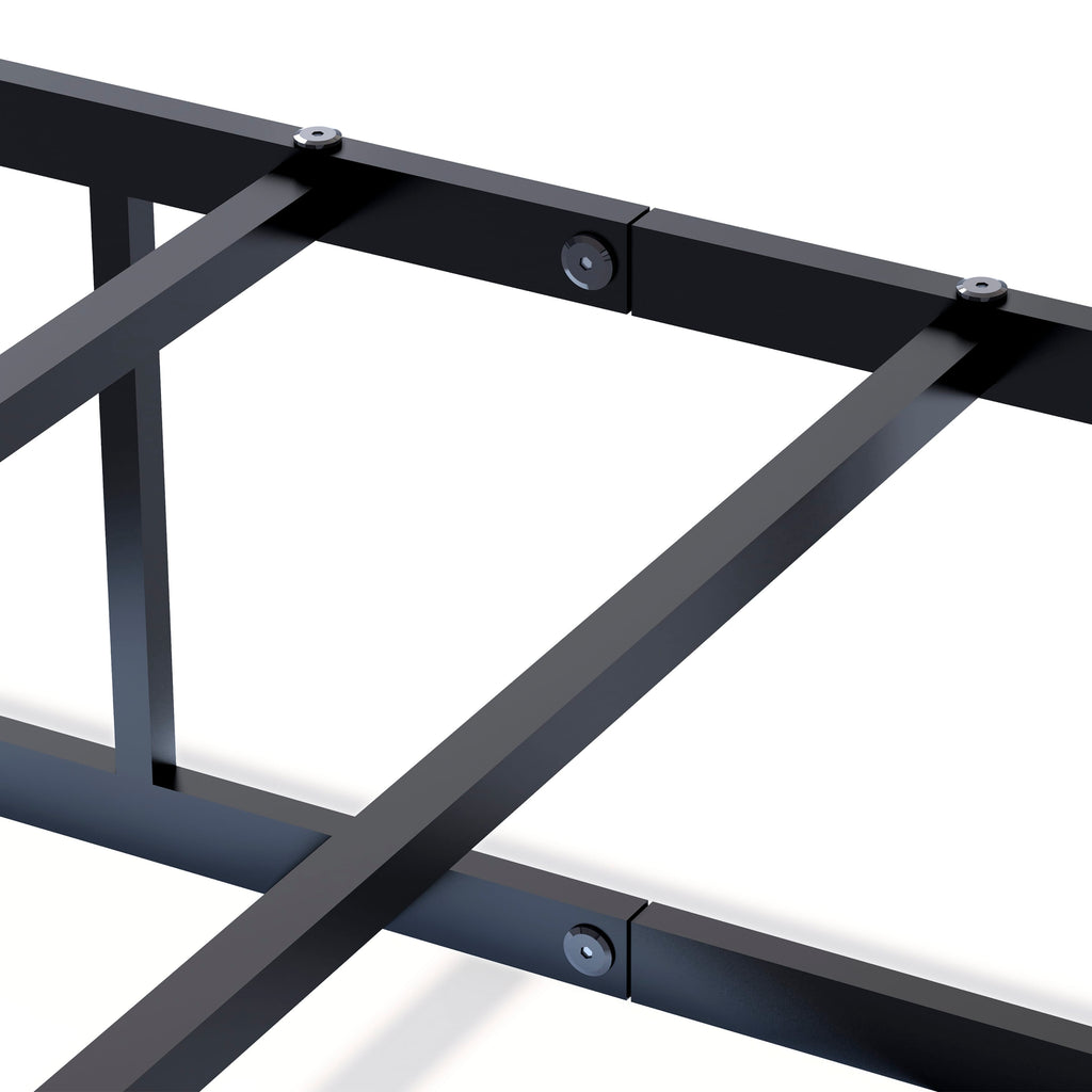 DHTBB6U Dothan Elegant Metal Twin Bed Frame with Decorative Headboard and Footboard - Sturdy Black Coated Finish