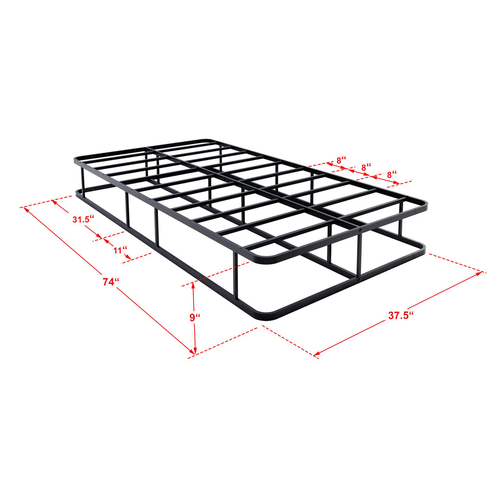 DHTBB6U Dothan Elegant Metal Twin Bed Frame with Decorative Headboard and Footboard - Sturdy Black Coated Finish