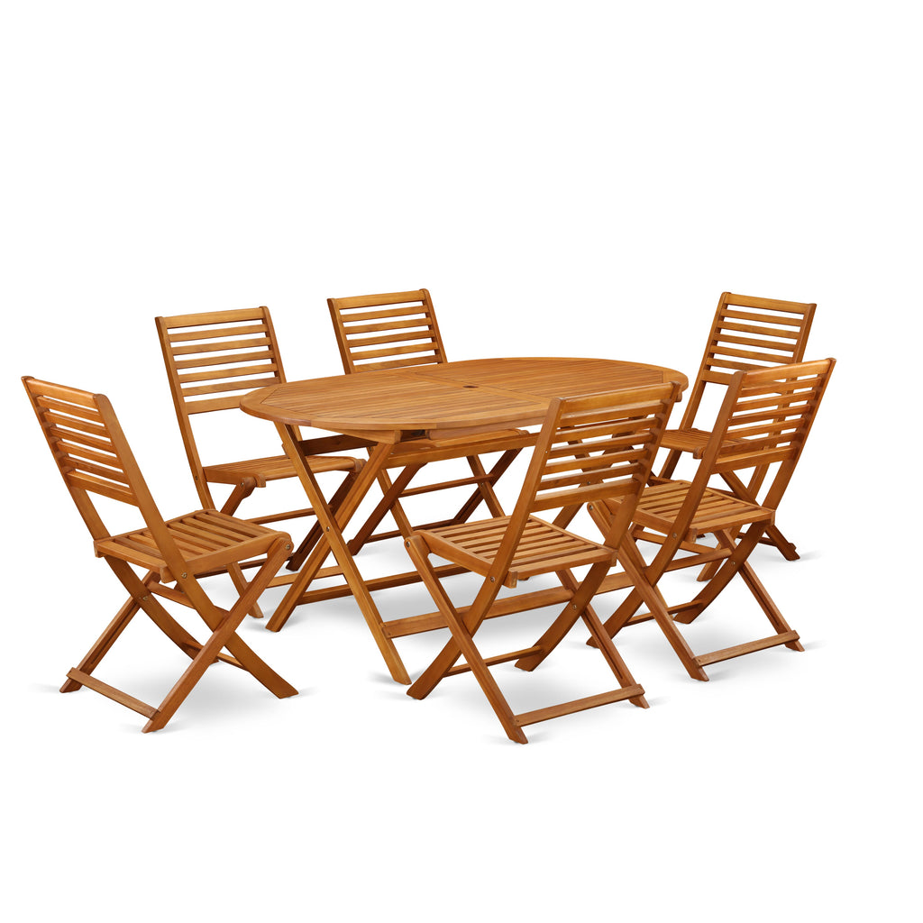 Elegance Outdoors DIBS7OXXJ 7-Piece Patio Dining Set with Oval Table & 6 Chairs