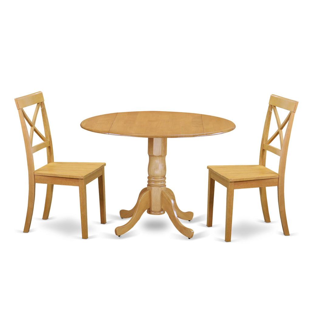 Delightful Oak Dining Set DLBO3-51P-P 3-Piece Harmony with Dropleaf Table & Chairs