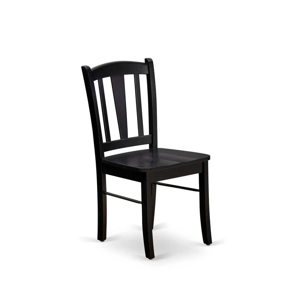 AMDL5-LU1-O 5-Piece Dining Ensemble for Four with Round Table on Pedestal & Four Seats, Black Cherry Finish