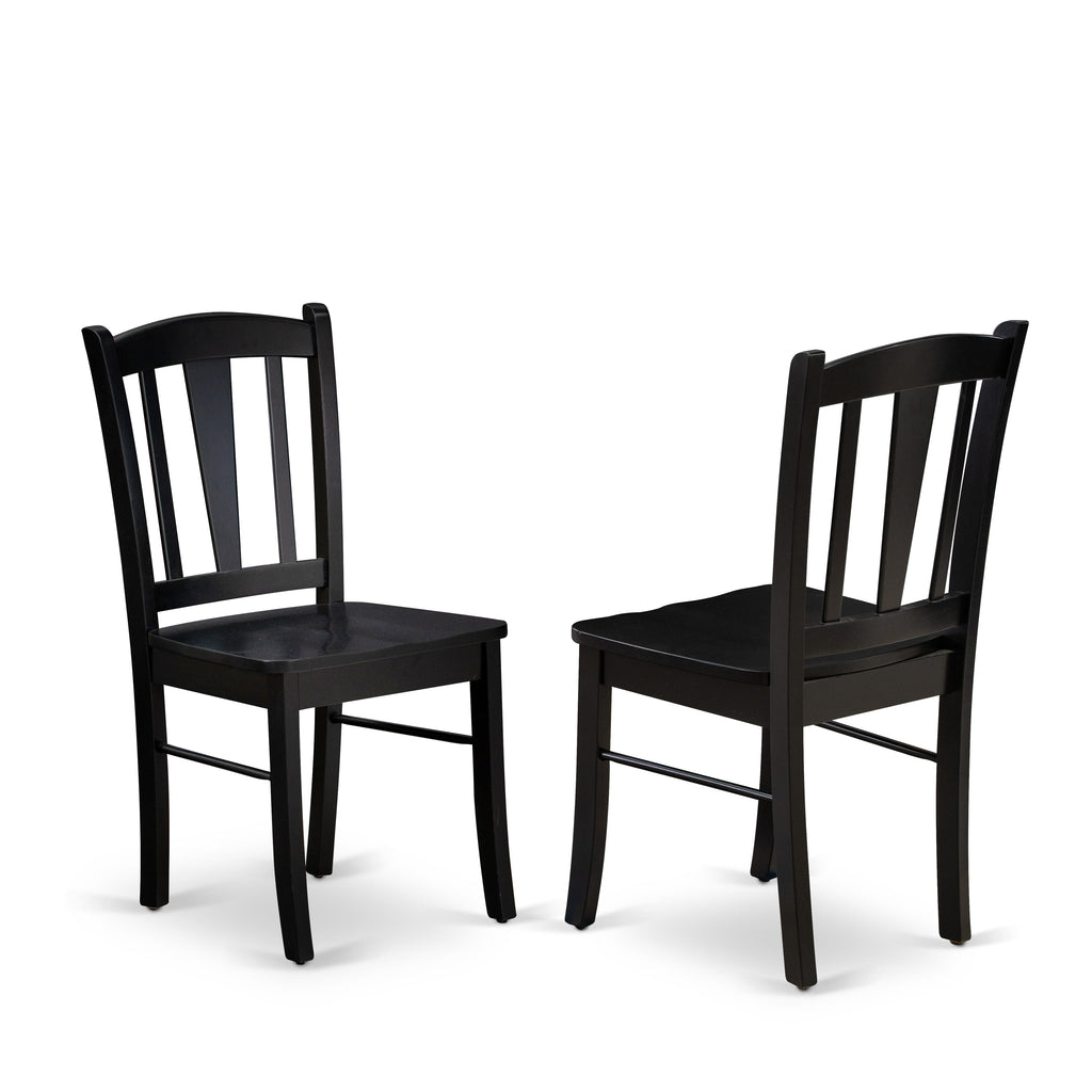 AMDL5-LU1-O 5-Piece Dining Ensemble for Four with Round Table on Pedestal & Four Seats, Black Cherry Finish