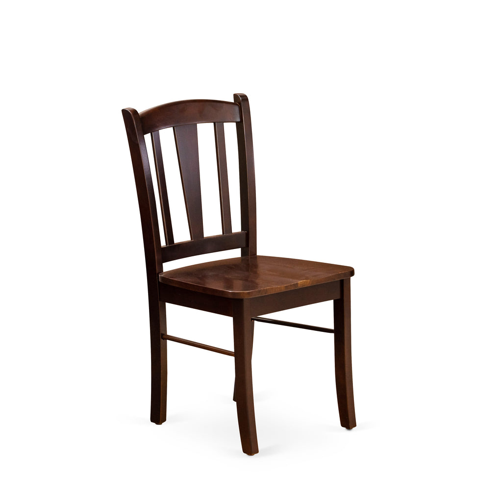 Mahogany Dining Set DLC-M15-4 Slat Back Pair of Wooden Chairs for Classic Spaces