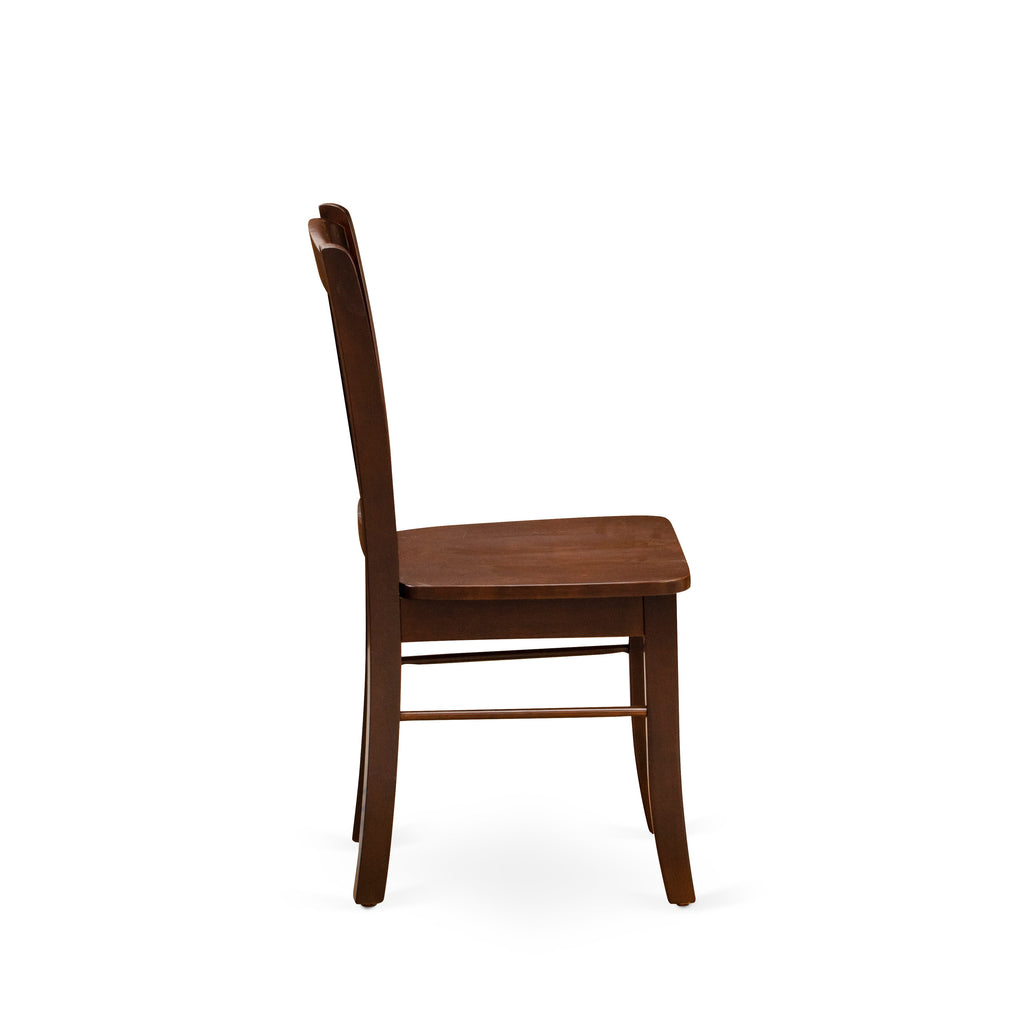 Mahogany Dining Set DLC-M15-4 Slat Back Pair of Wooden Chairs for Classic Spaces