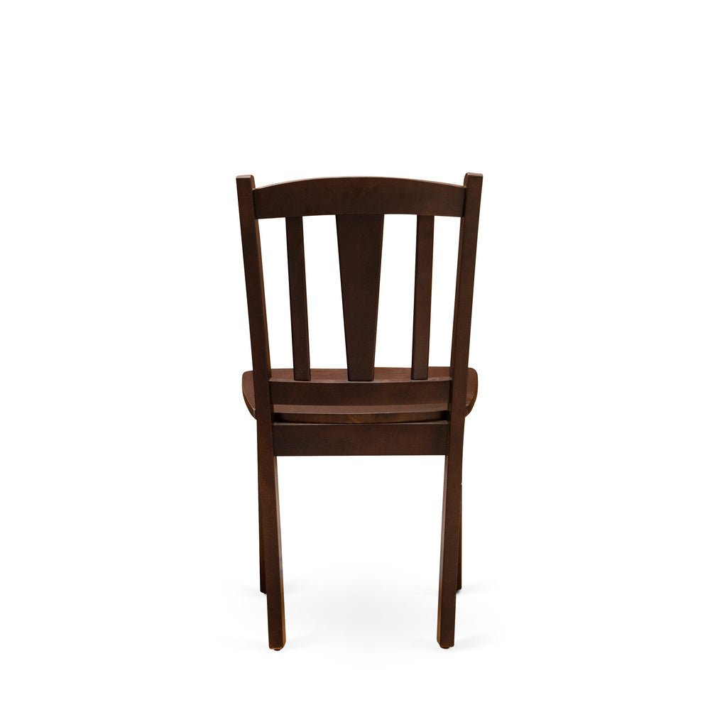 Mahogany Dining Set DLC-M15-4 Slat Back Pair of Wooden Chairs for Classic Spaces