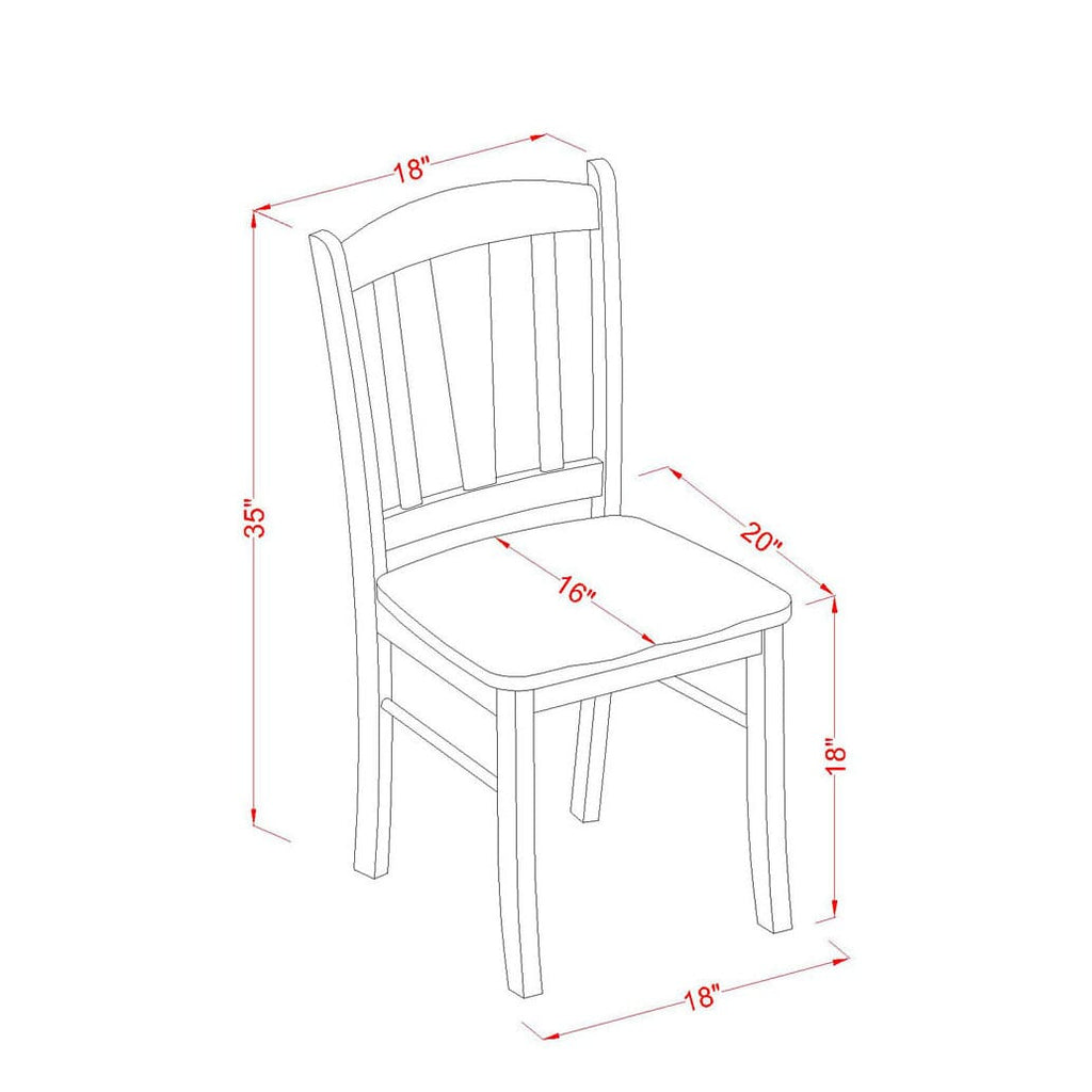 Mahogany Dining Set DLC-M15-4 Slat Back Pair of Wooden Chairs for Classic Spaces
