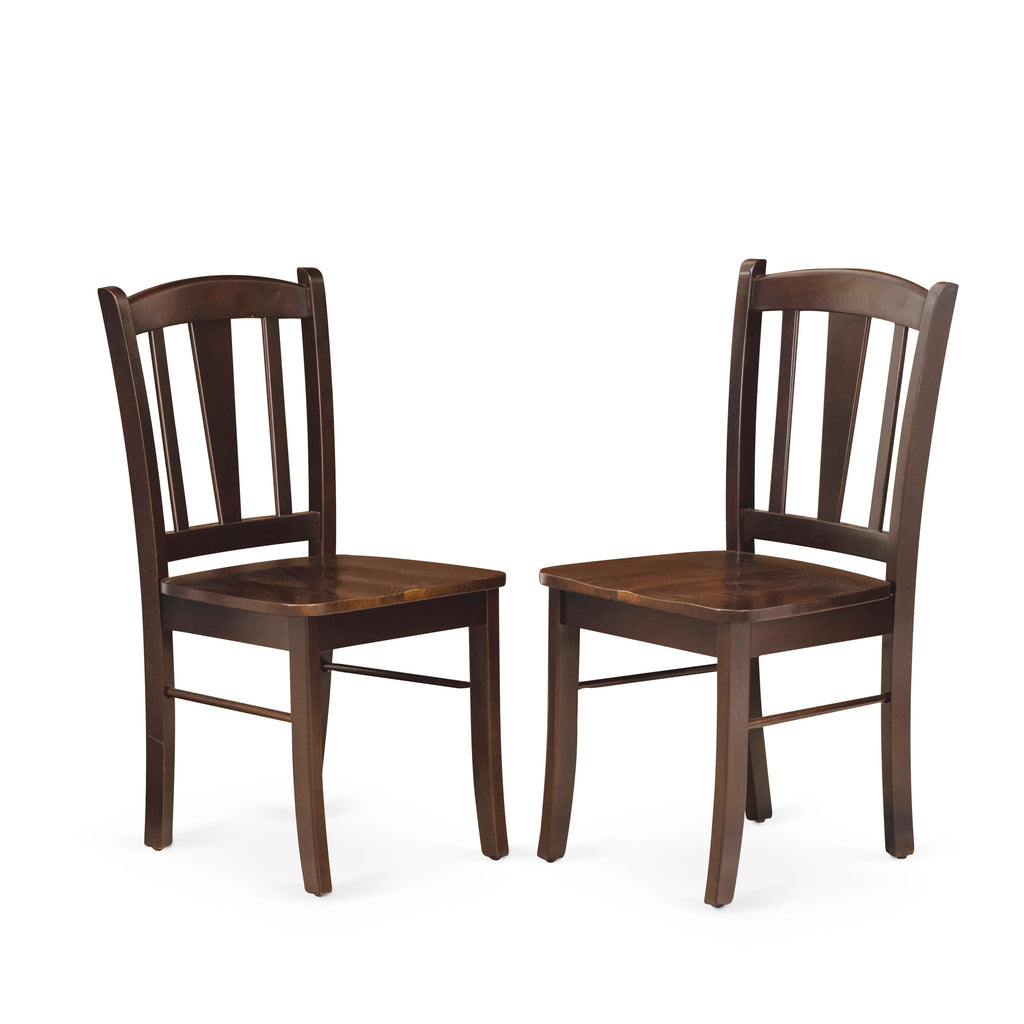 DMDL3-XW5-X Mahogany Dropleaf Round Dining Table Set with Chairs, 3 Piece, 42x42