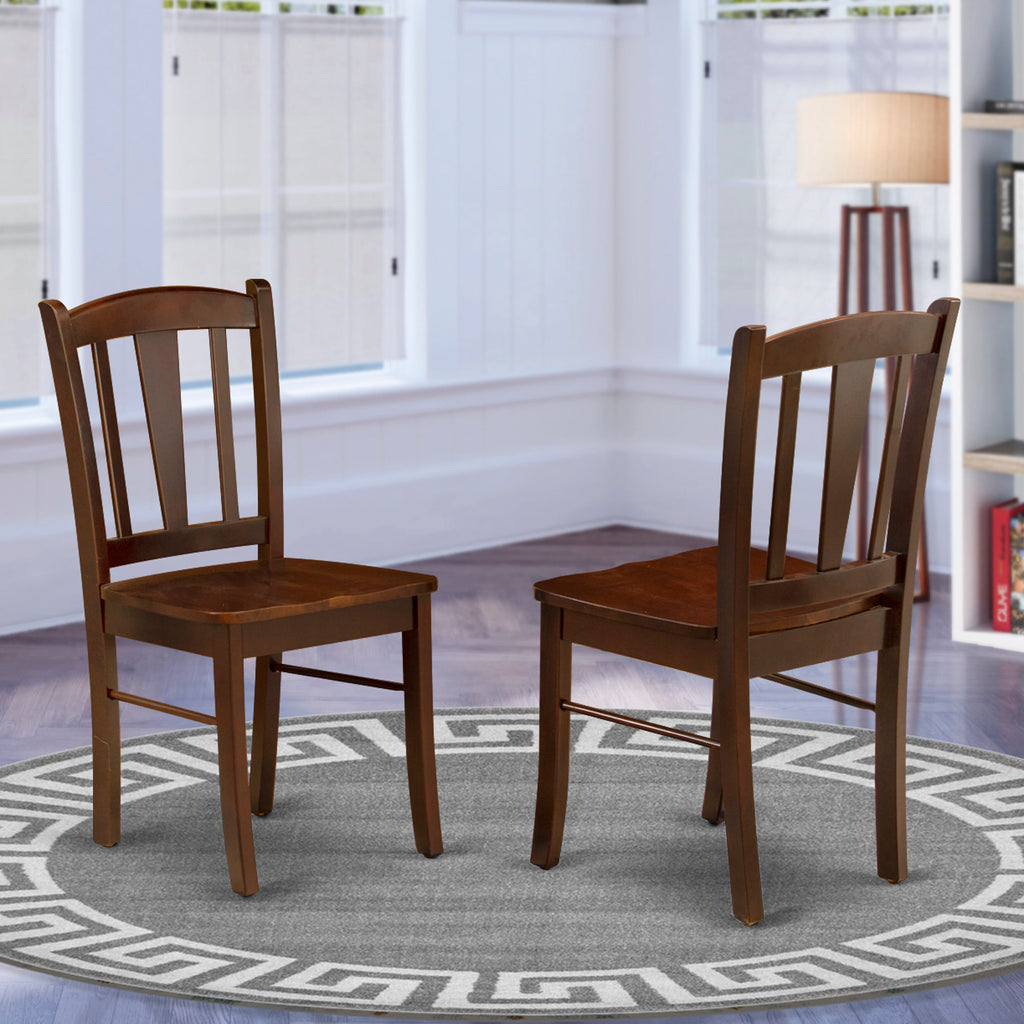 Mahogany Dining Set DLC-M15-4 Slat Back Pair of Wooden Chairs for Classic Spaces