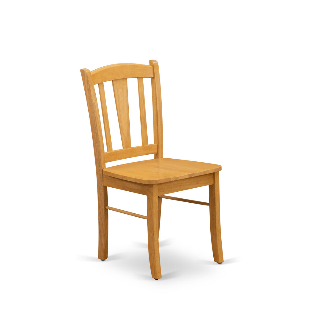 ANDL3-27N-7 Elegant Round Dining Set for 3 with Pedestal Table & 2 Chairs in Rich Oak, 36