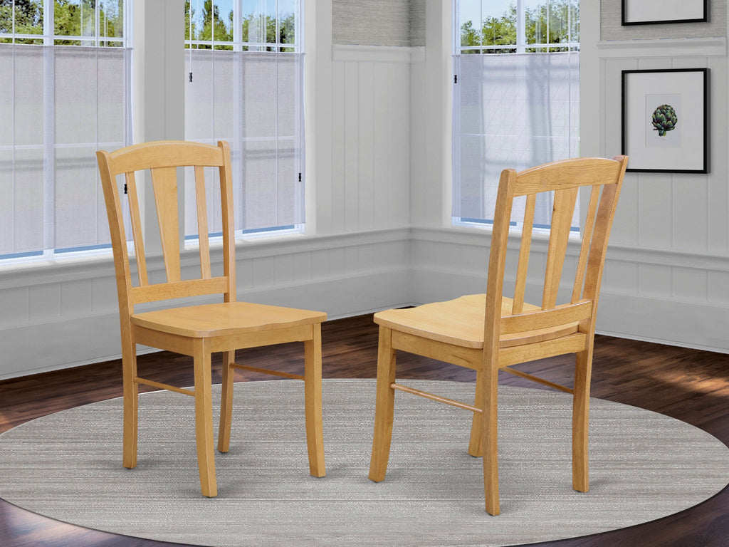 DLC-ONM-K Oak Slat Back Dining Chairs for Traditional Dining, Wood Seating, Pair of Chairs