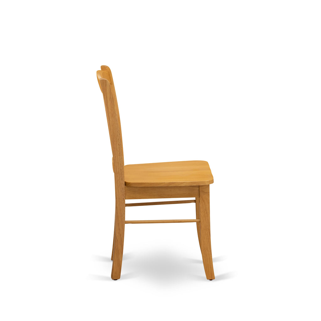DLIN3-F78-4 Cozy Round Dining Set with Dropleaf & Chairs - Perfect for Compact Spaces, Oak Finish