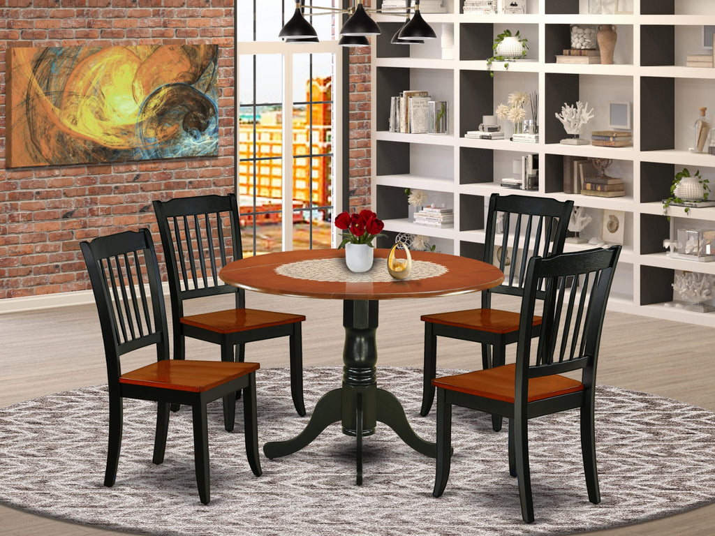 DLDA5-WIM-H 5-Piece Dining Ensemble for Four with Dropleaf Table and Chairs, 42 Black/Cherry