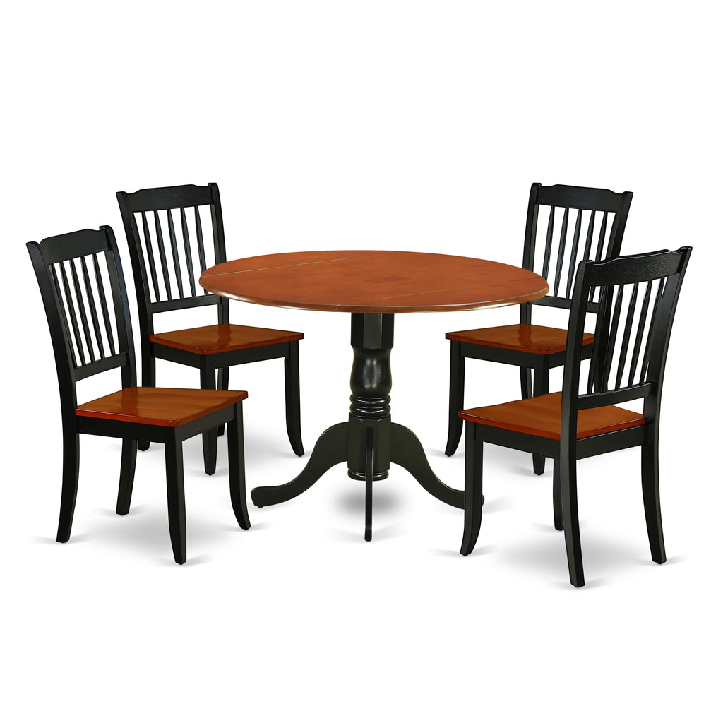 DLDA5-WIM-H 5-Piece Dining Ensemble for Four with Dropleaf Table and Chairs, 42 Black/Cherry