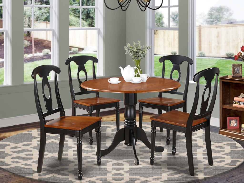 Dining Ensemble DLKE5-Q8I-K 5-Piece Set with Charming Round Table and 4 Wooden Chairs 42