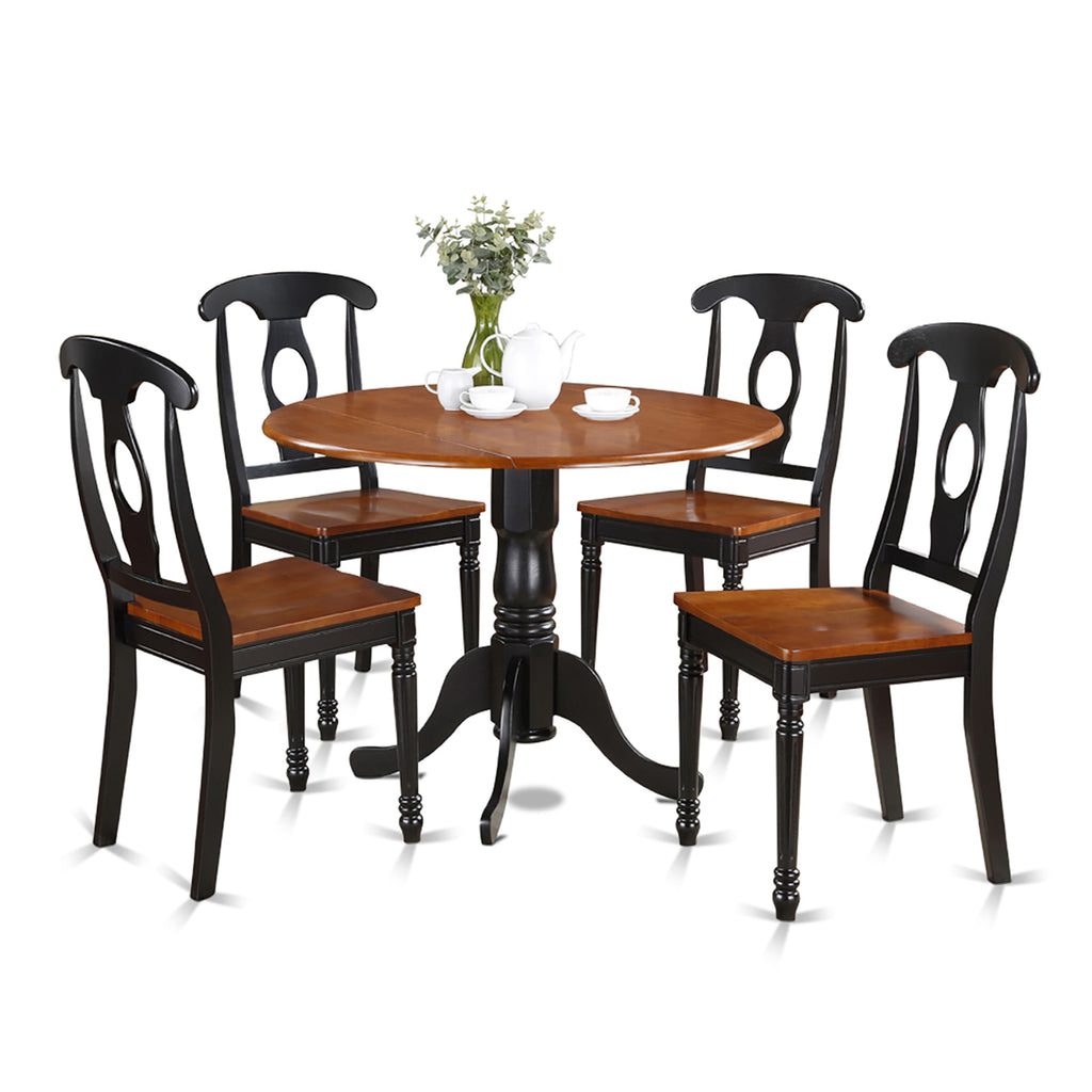 Dining Ensemble DLKE5-Q8I-K 5-Piece Set with Charming Round Table and 4 Wooden Chairs 42