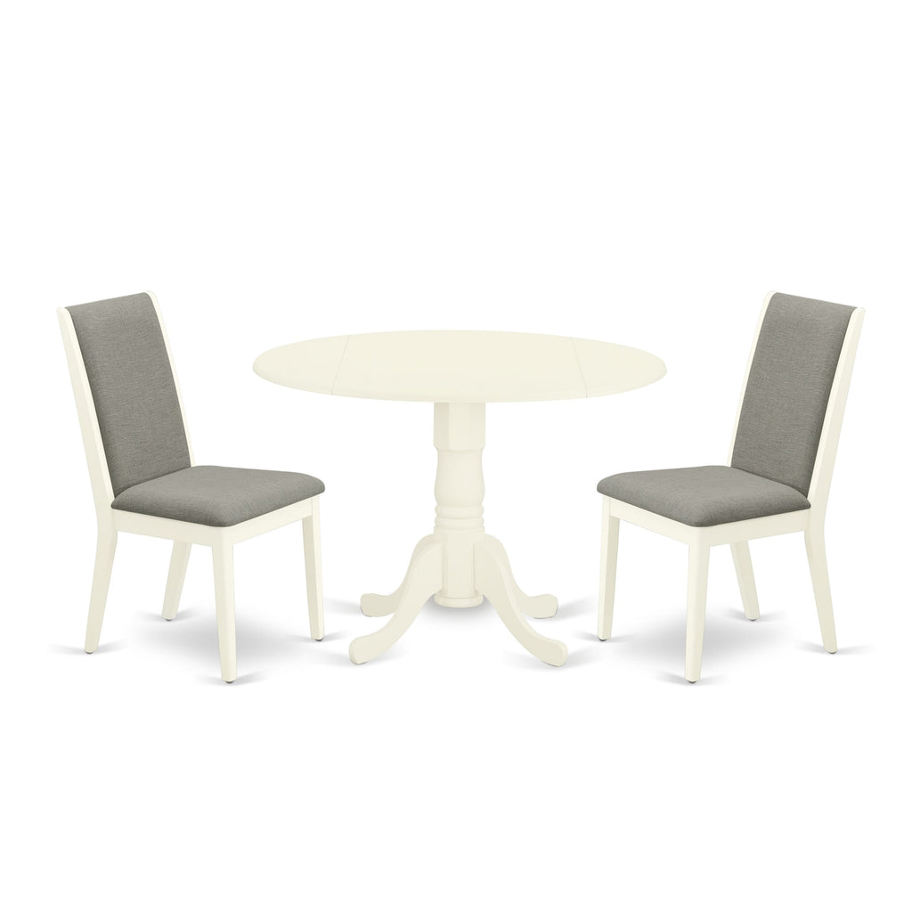 Transform Any Nook with DLLA3-08G-R5 Cozy Round Dining Table & Upholstered Chairs, Ideal for Intimate Spaces, 42x42