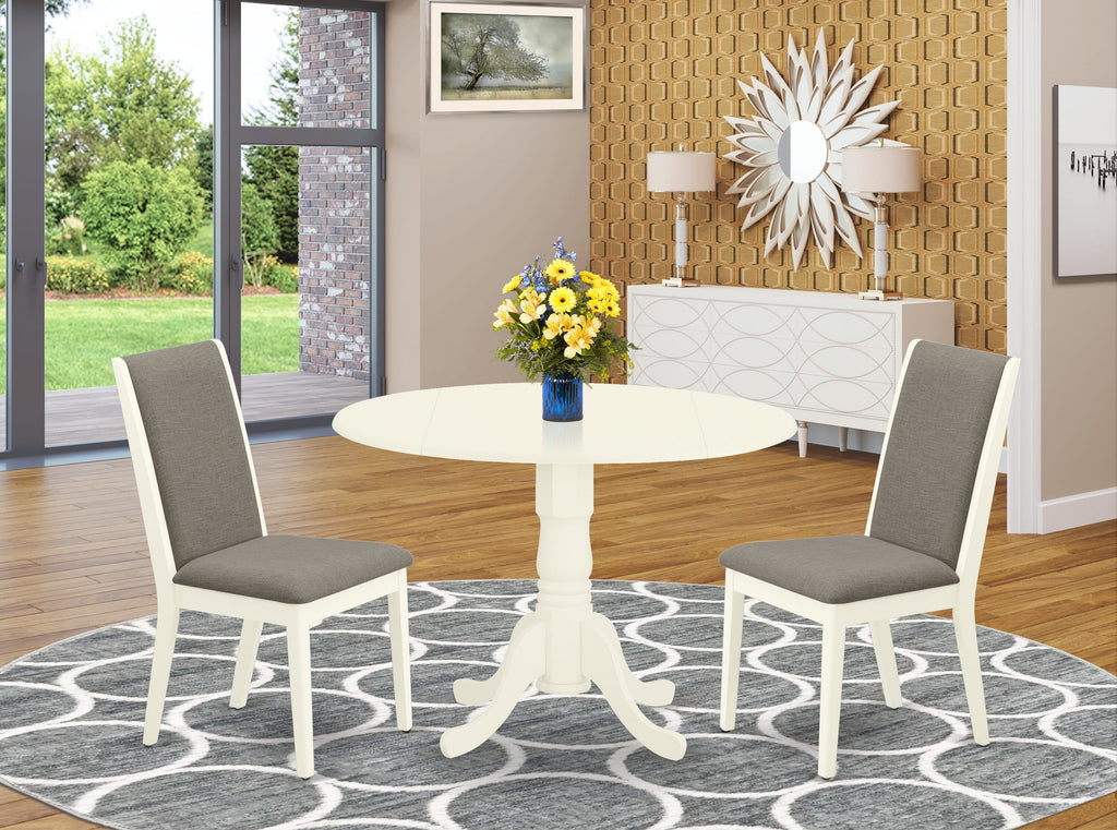 Transform Any Nook with DLLA3-08G-R5 Cozy Round Dining Table & Upholstered Chairs, Ideal for Intimate Spaces, 42x42