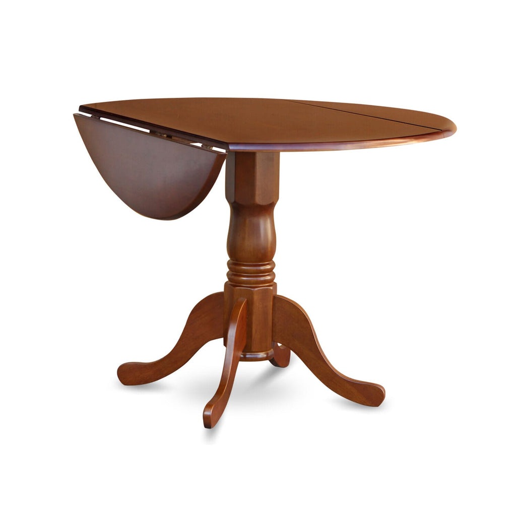 DLNO5-X5A-S 5-Piece Set Compact Table with Extendable Leaf and 4 Chairs, 42x42 Inches, Black Cherry Duo