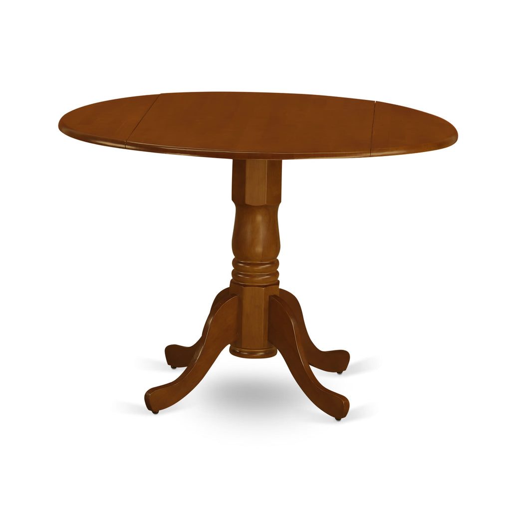 DLNO5-X5A-S 5-Piece Set Compact Table with Extendable Leaf and 4 Chairs, 42x42 Inches, Black Cherry Duo