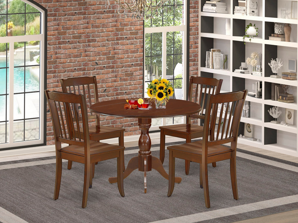DMDA5-OPL-L 5-Piece Dining Ensemble with Foldable Table and Four Chairs in Opulent Finish