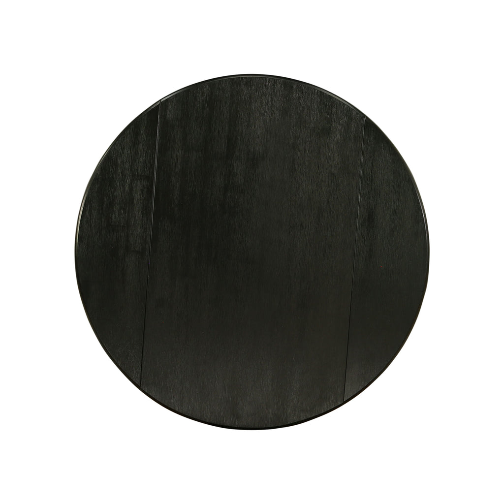 DMSI3-ULR-99 Compact Dining Set Dropleaf Table with Linen Parson Chairs in Wirebrushed Black, 42
