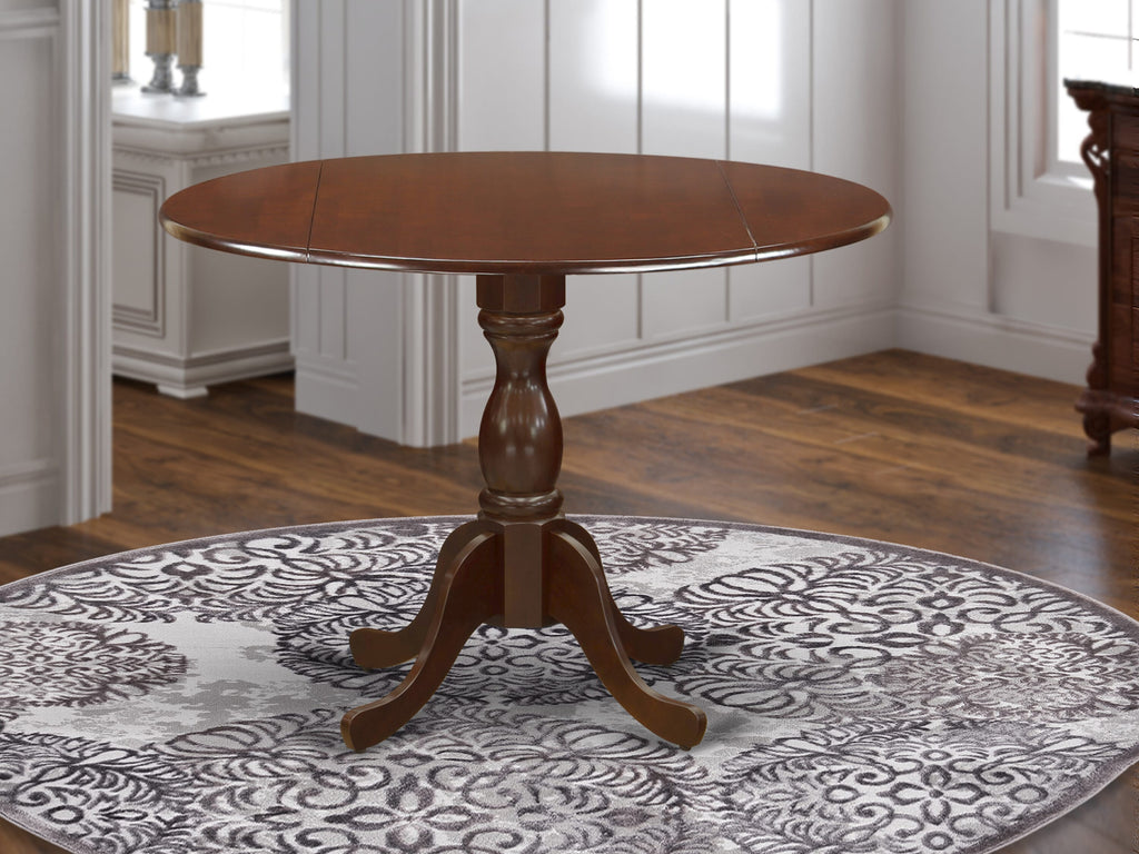 DMT-MAH-TP 42x42 Inch Round Pedestal Base Kitchen Table with Mahogany Dropleaf Top