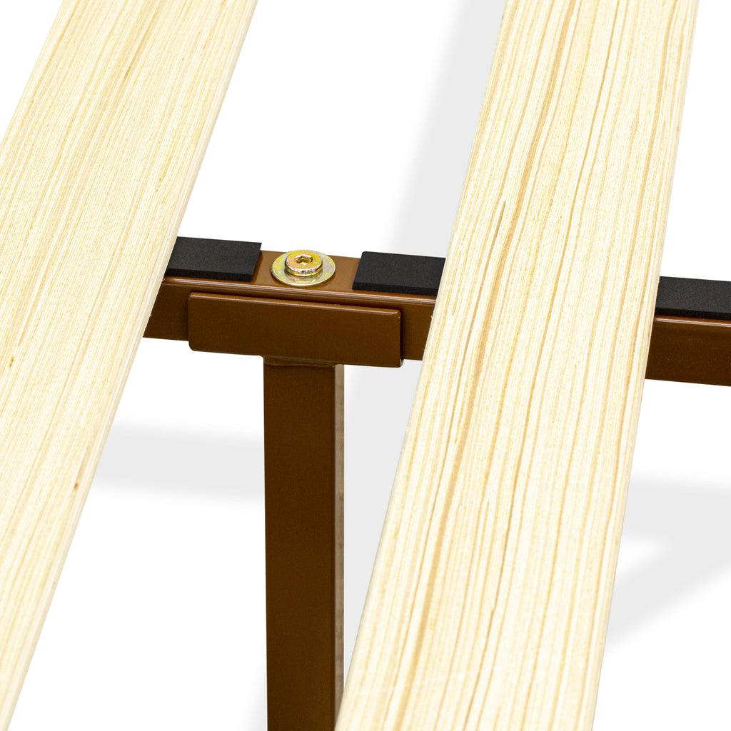 Full-Sized Bed Frame with Multiple Wooden Legs in Walnut, DNP-28-M Solid Platform Support Design