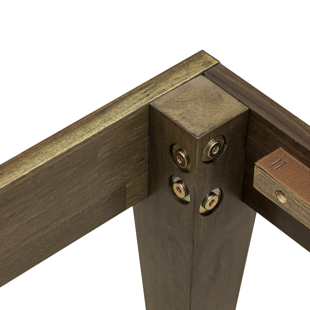DNP-2U-4 Platform Queen Bed Frame with Sturdy Legs in Rich Walnut Shade